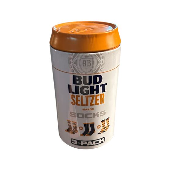 Crazy Boxer Men's Bud Light Mango Seltzer Crew Socks (3 Pairs) (6-13)#1 - Picture 4 of 10